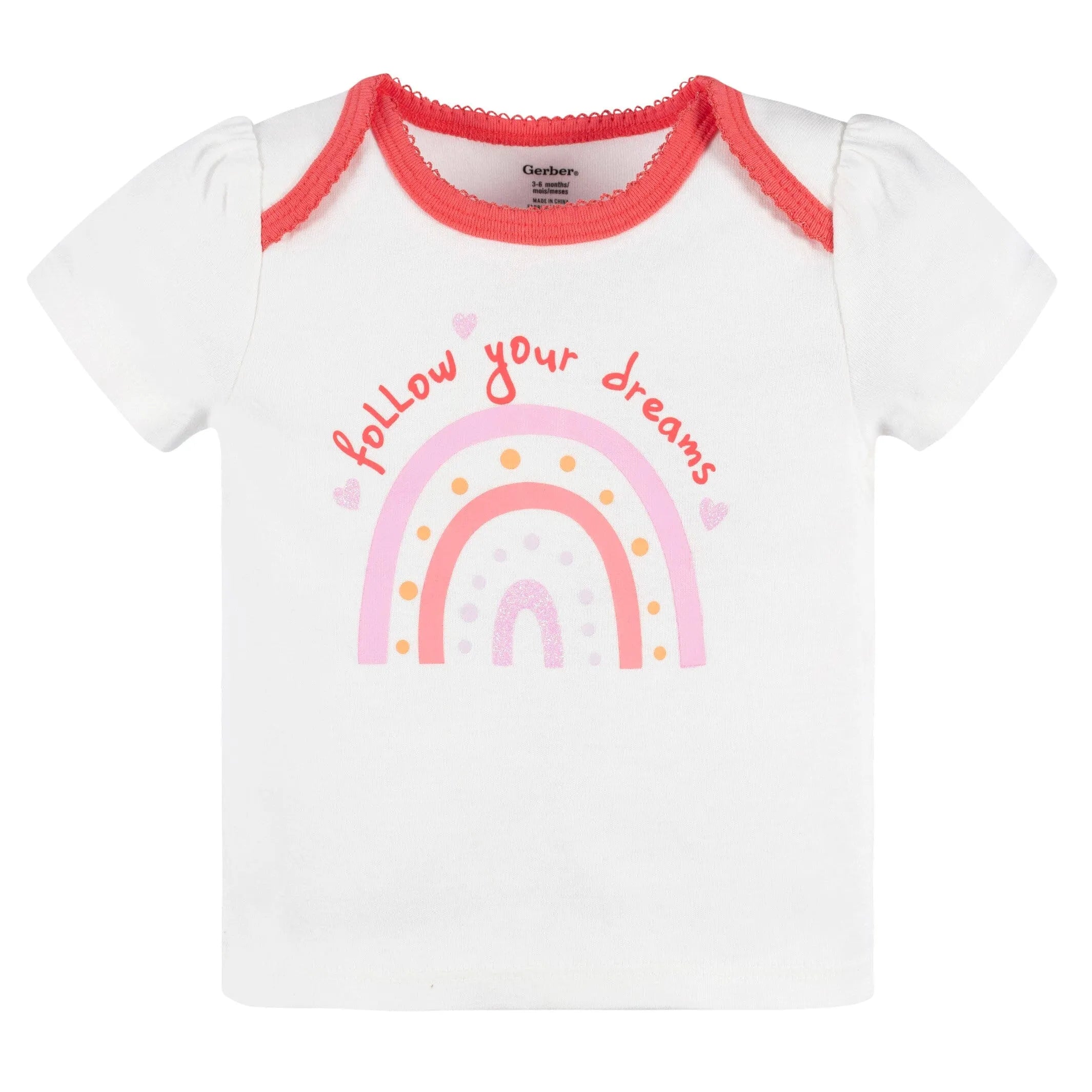 4-Piece Baby Girls Rainbow Dreams Onesies Bodysuit, Tee, Skort & Pant Set