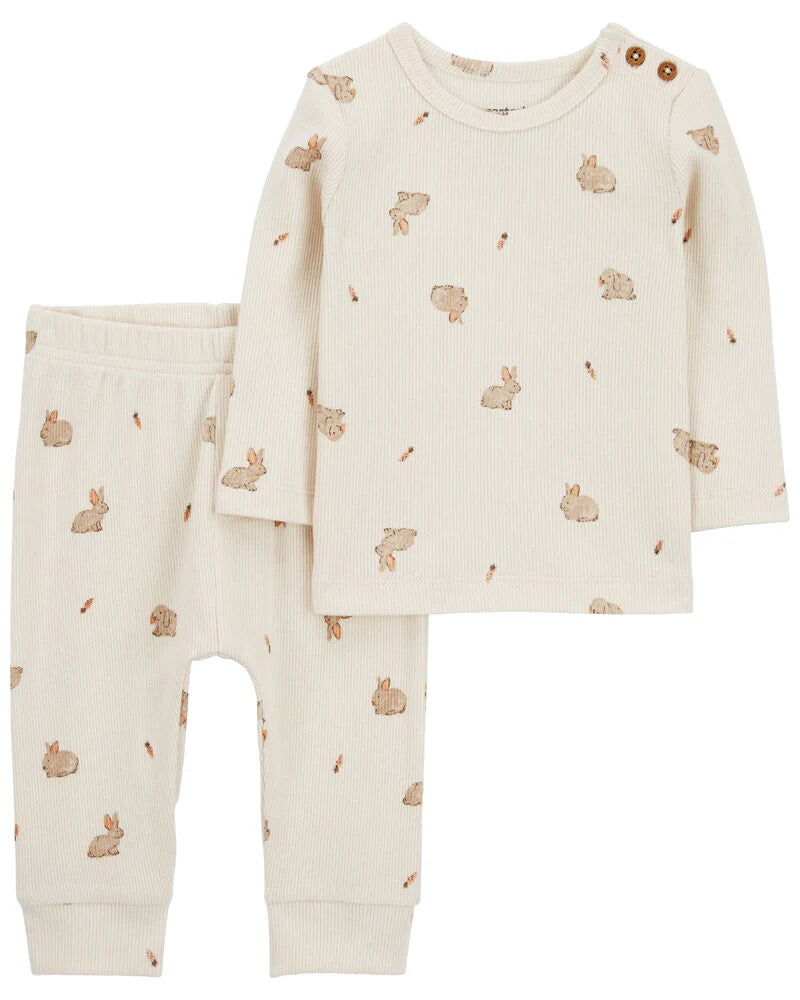 Carter's 2-Piece Bunny Long-Sleeve Tee & Pant Set