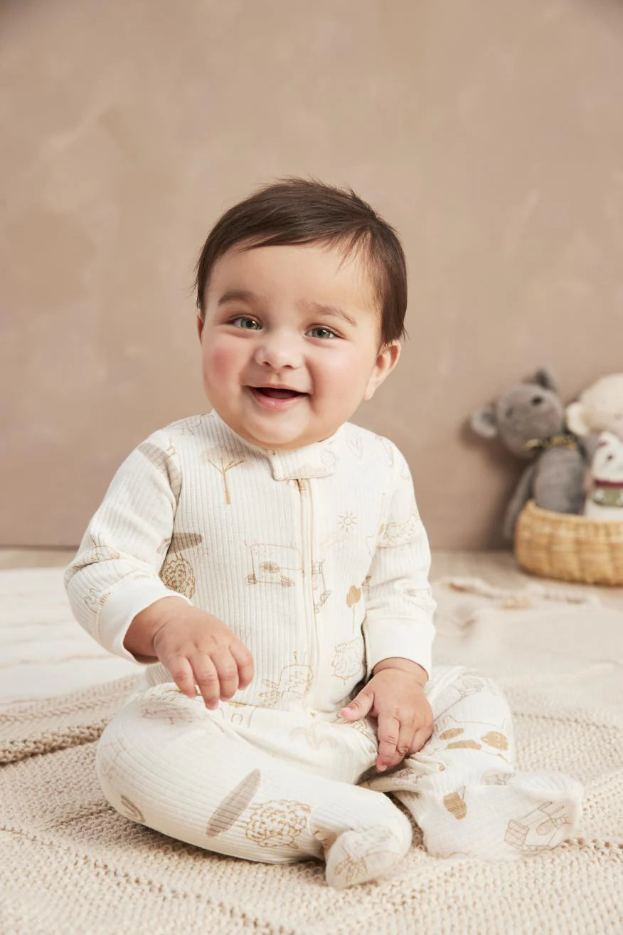 Carter's Baby Animals 2-Way Zip Cotton Blend Sleep & Play