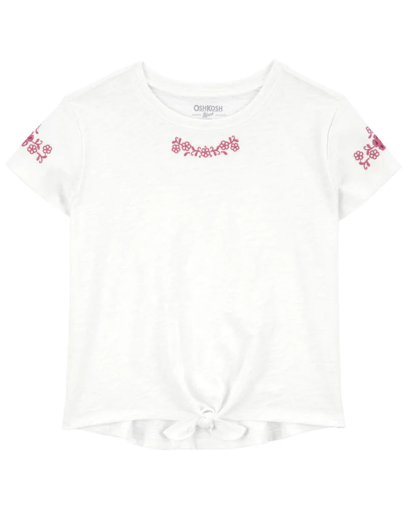 Oshkosh Tie-Front Jersey Tee with Eyelet Skirt