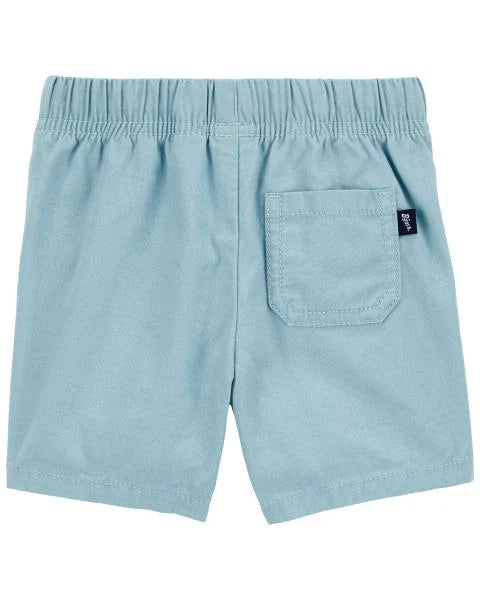 Oshkosh Striped Button-Front Linen Blend Bodysuit with Canvas Drawstring Shorts