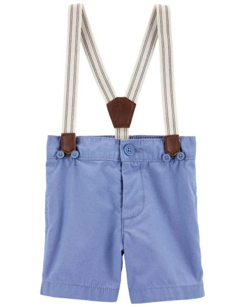 Oshkosh Anchor Print Button-Front Bodysuit with Suspender Shorts