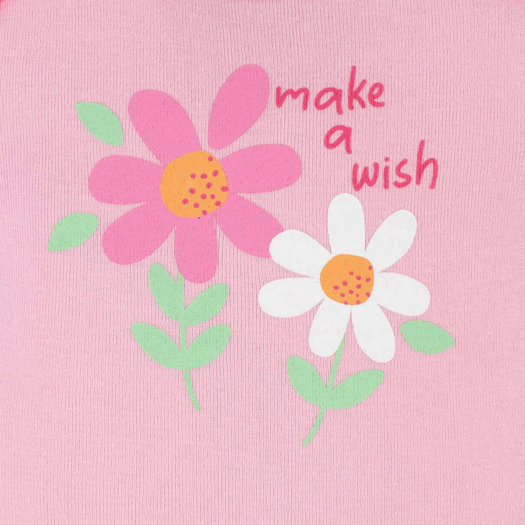 4-Piece Baby Girls Summer Blossom Onesies Bodysuit, Tee, Skort & Pant Set