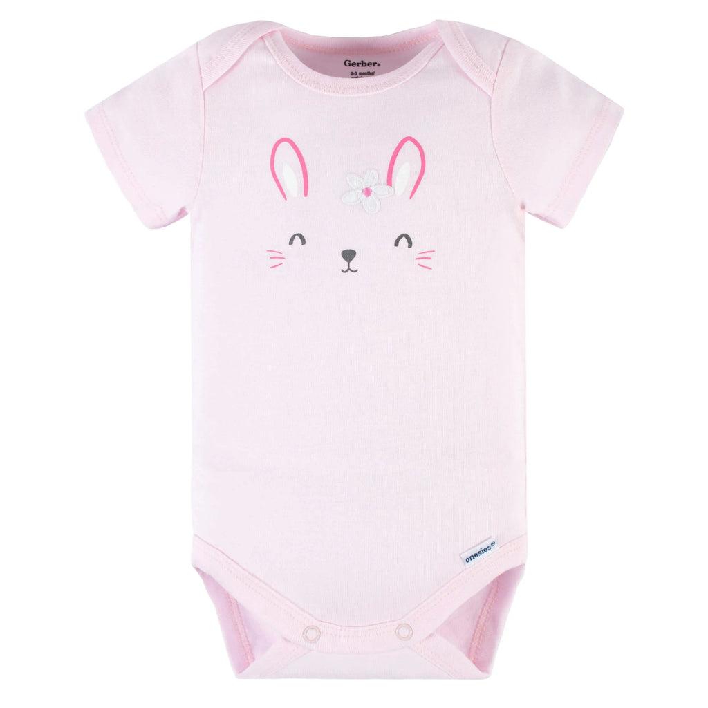 3-Piece Baby Girls Summer Blossom Short Sleeve Onesies Bodysuits & Pants Set