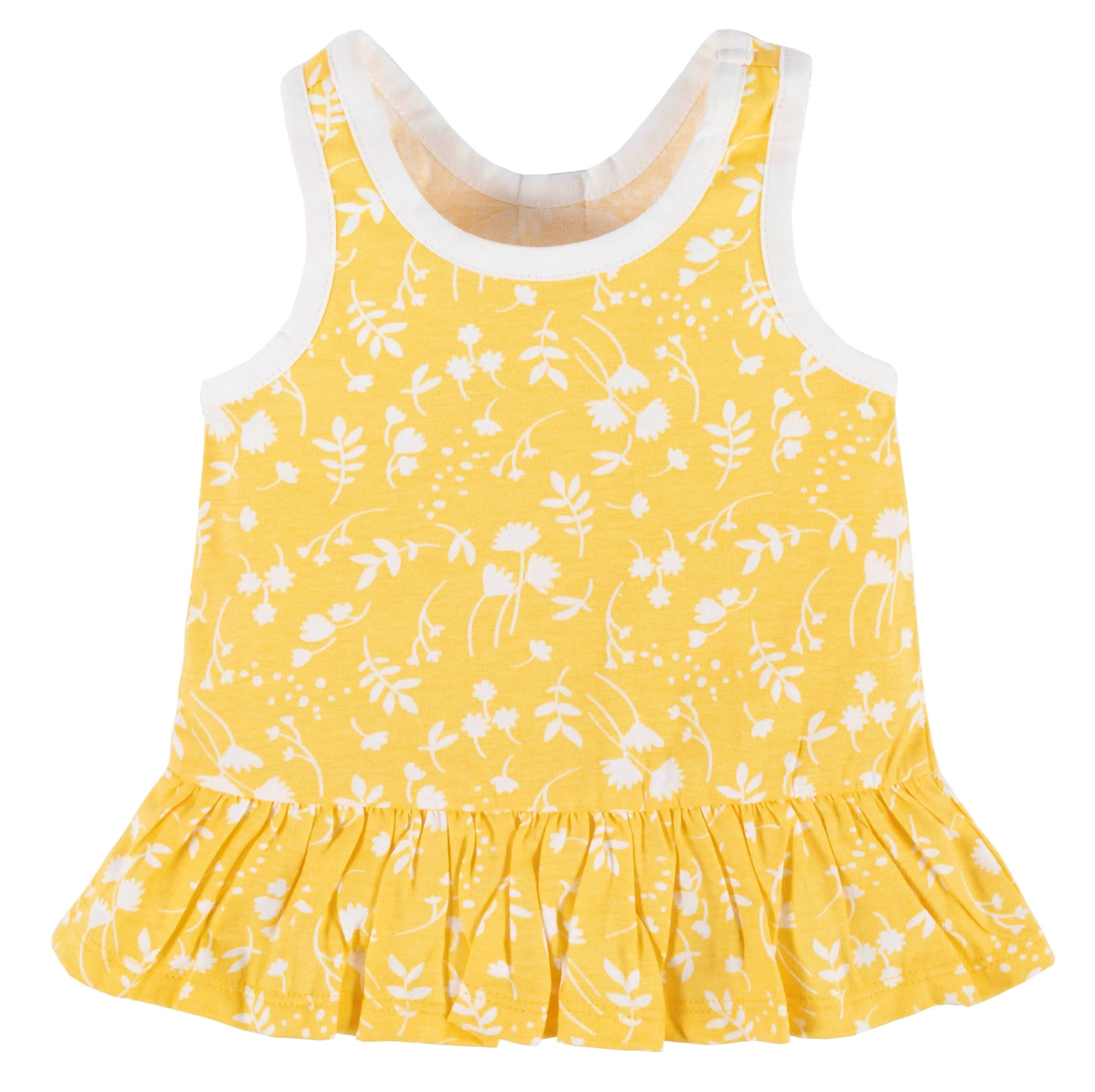 2-Piece Baby Girls Yellow Garden Sleeveless Tunic & Legging Set