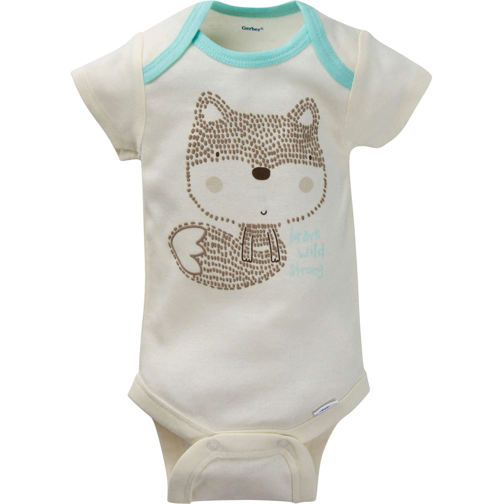 8-Pack Baby Boys Short-Sleeve Fox Onesies Bodysuits