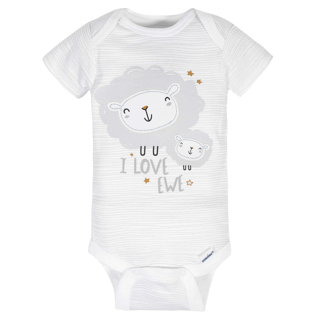 8-Pack Baby Neutral Sheep Short Sleeve Onesies Bodysuits