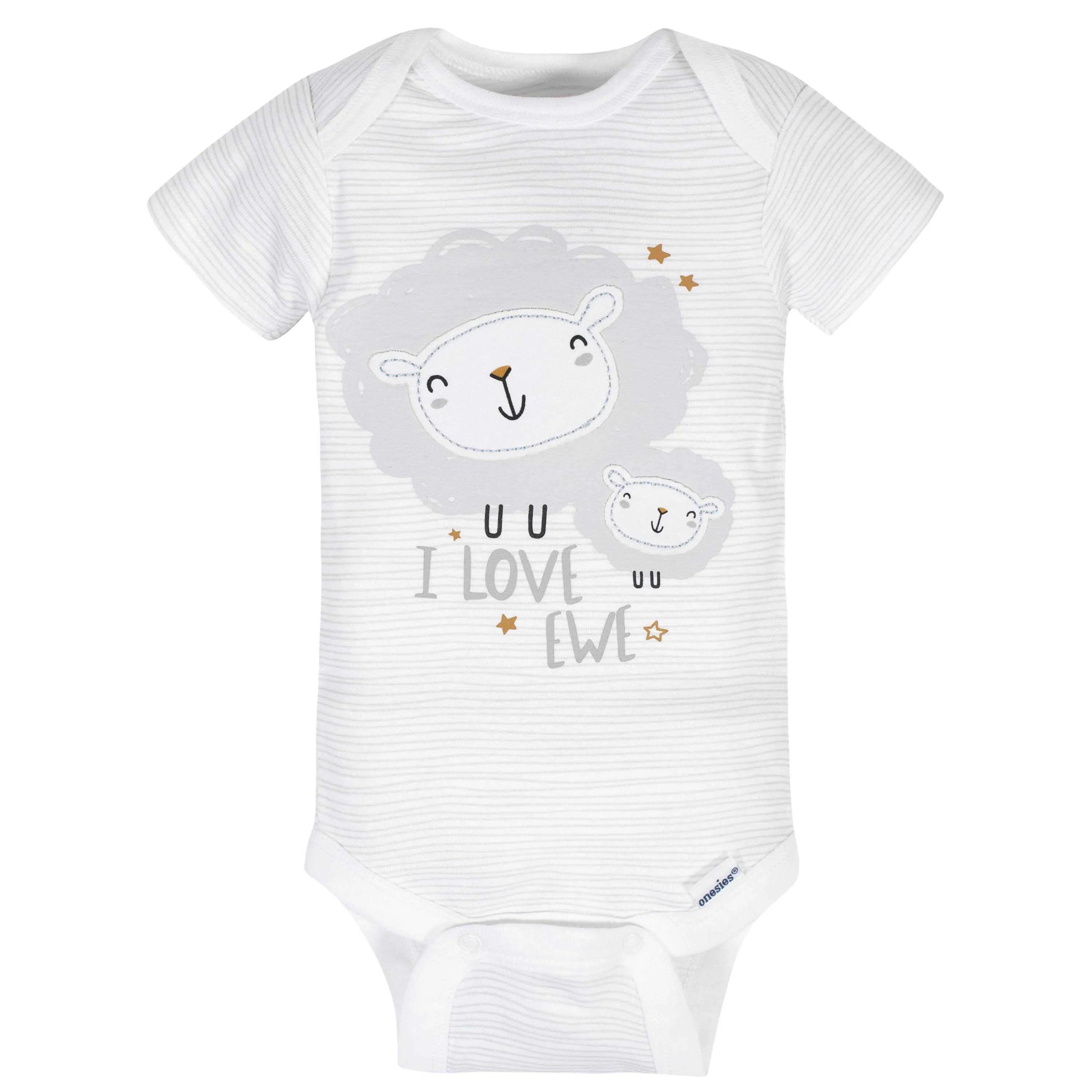 8-Pack Baby Neutral Sheep Short Sleeve Onesies Bodysuits
