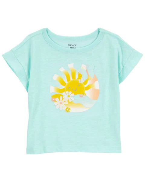 Carter's Toddler Sunshine Tee with Drawstring Sports Shorts