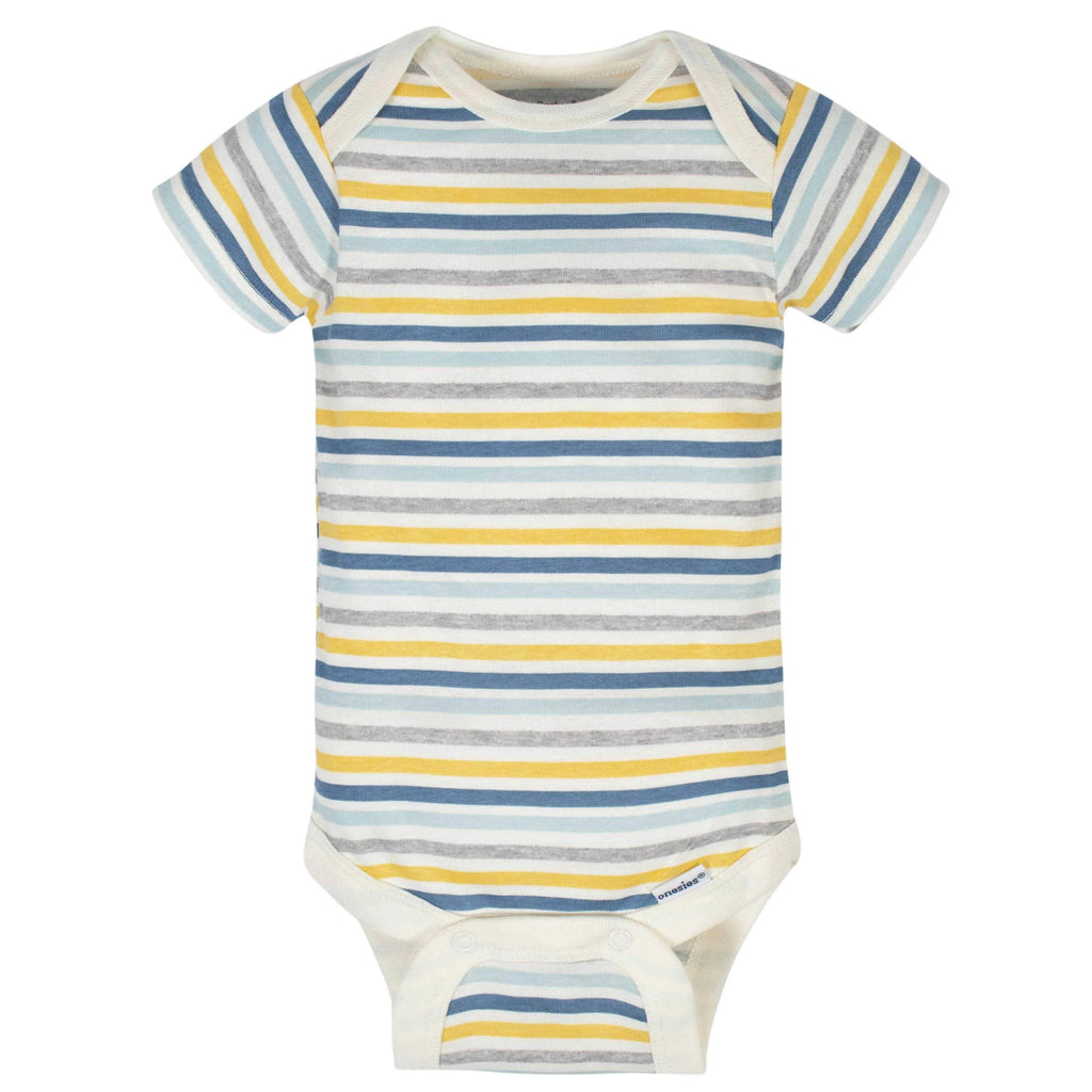 8-Pack Baby Boys Dinosaur Short Sleeve Onesies Bodysuits