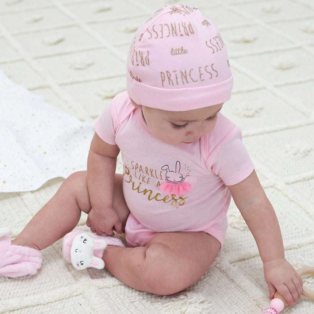 8-Pack Baby Girls Princess Short Sleeve Onesies Bodysuits