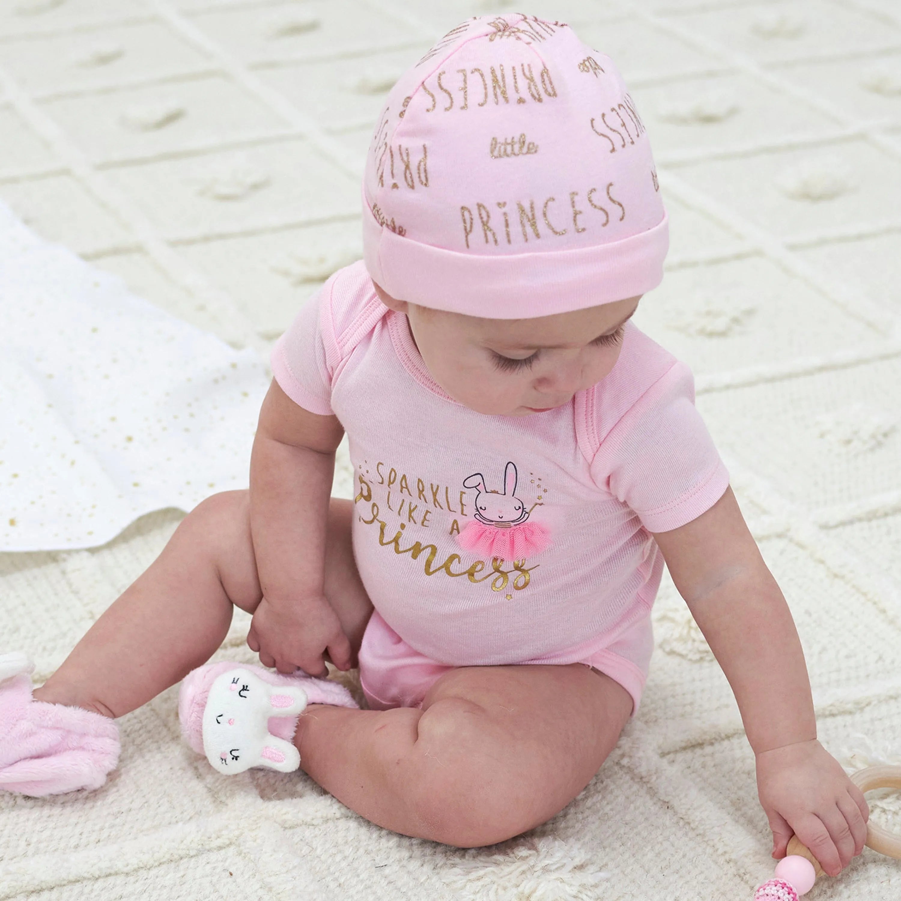 8-Pack Baby Girls Princess Short Sleeve Onesies Bodysuits