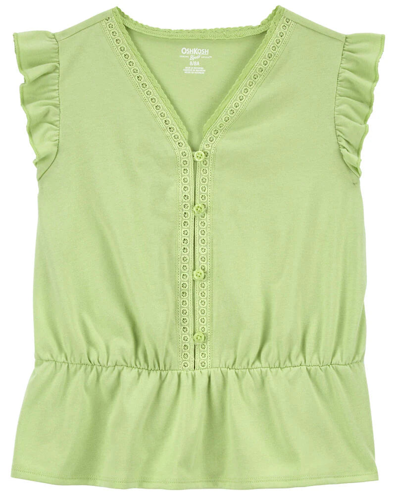 Oshkosh Button-Front Flutter Top
