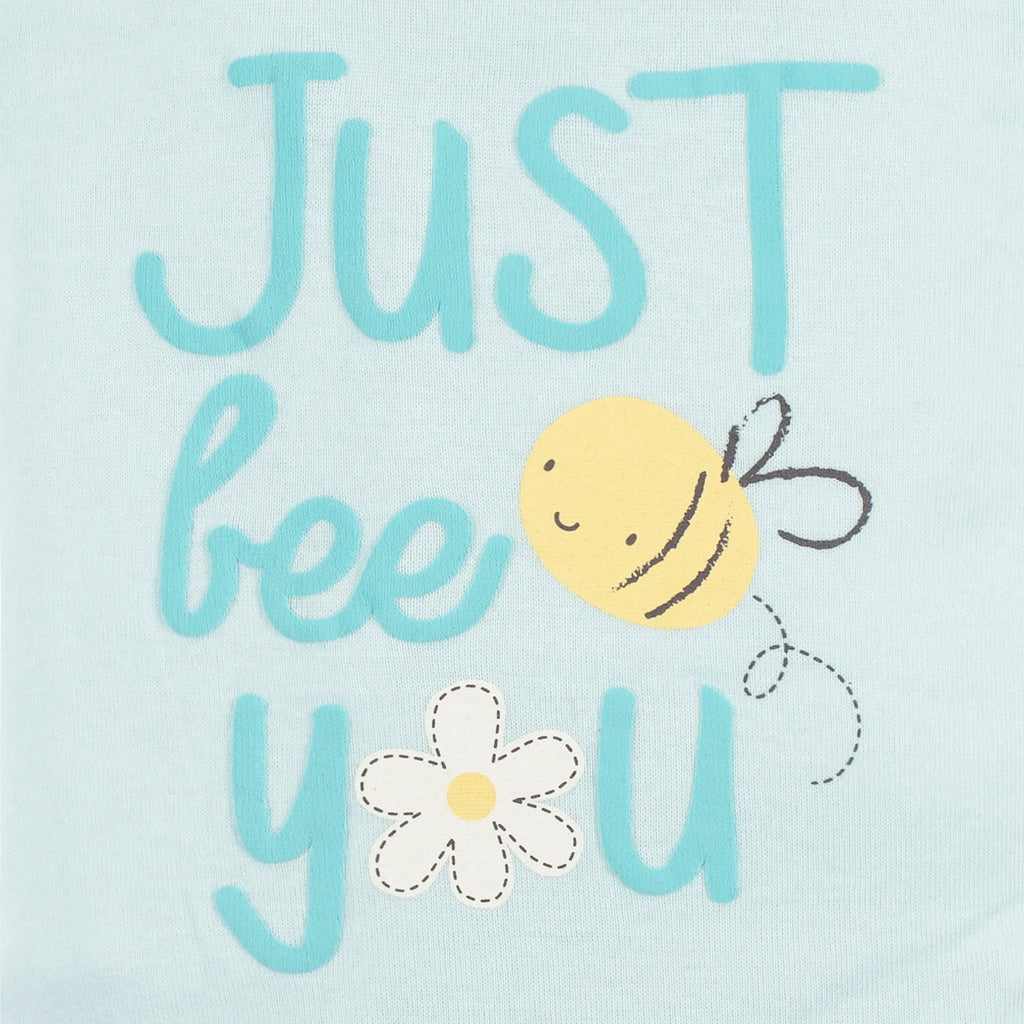 4-Pack Baby Girls Bee Petals Short Sleeve Onesies Bodysuits