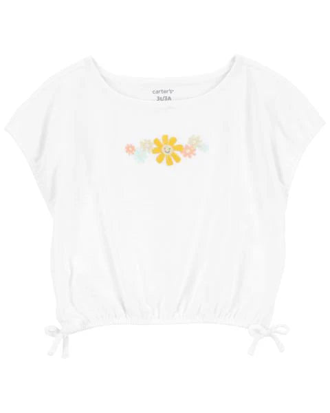 Carter's Toddler Sunflower Top with Polka Dot Skort