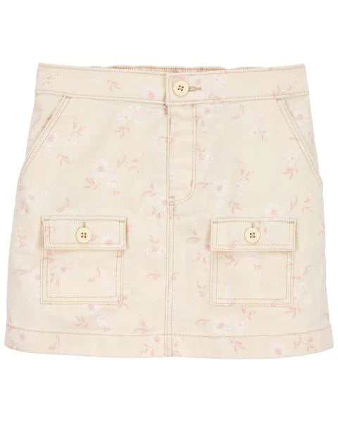 Oshkosh 2-Piece Pointelle Cardigan Set with Floral Print Denim Skirt