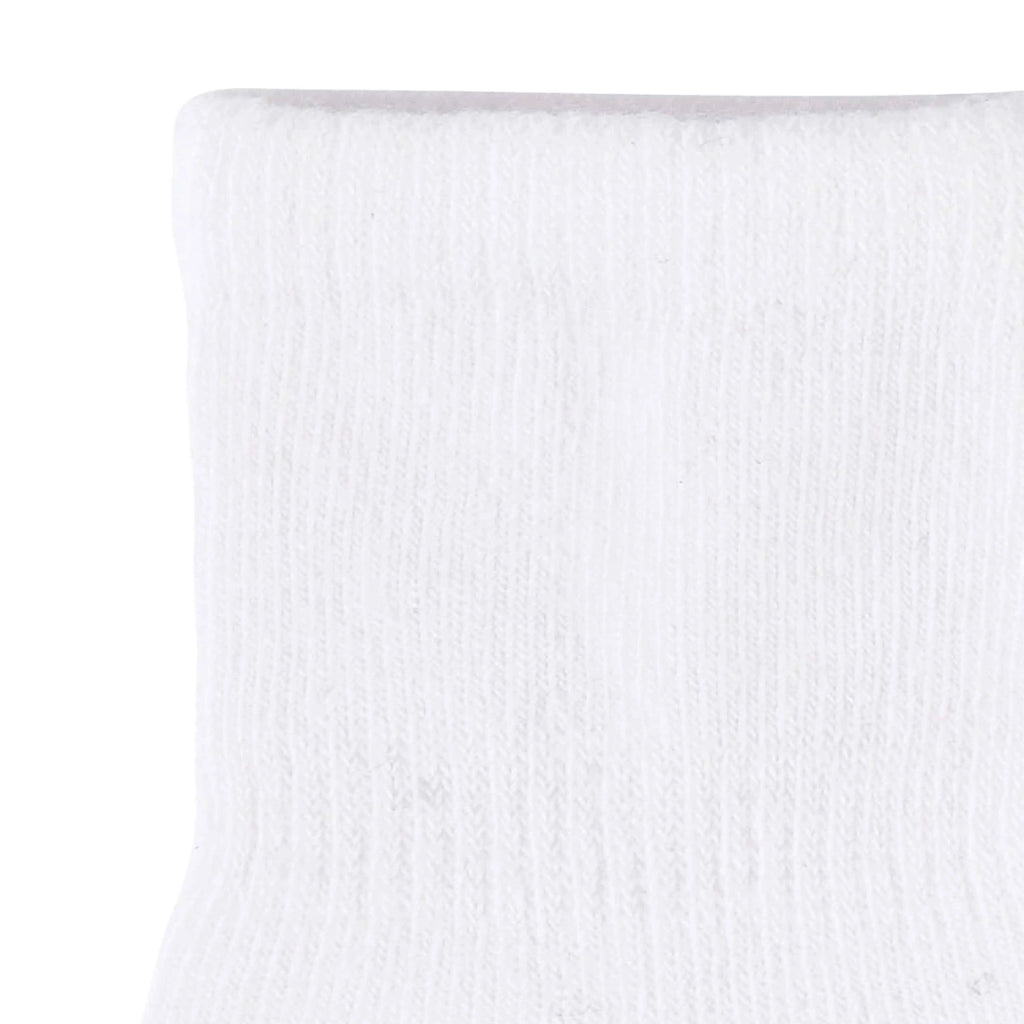 8-Pack Baby & Toddler White Wiggle Proof Jersey Crew Socks