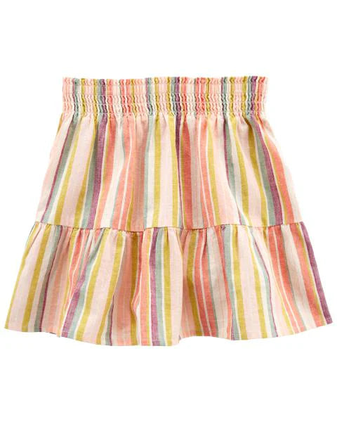 Carter's Kid Striped Linen Top with Striped Linen Skort