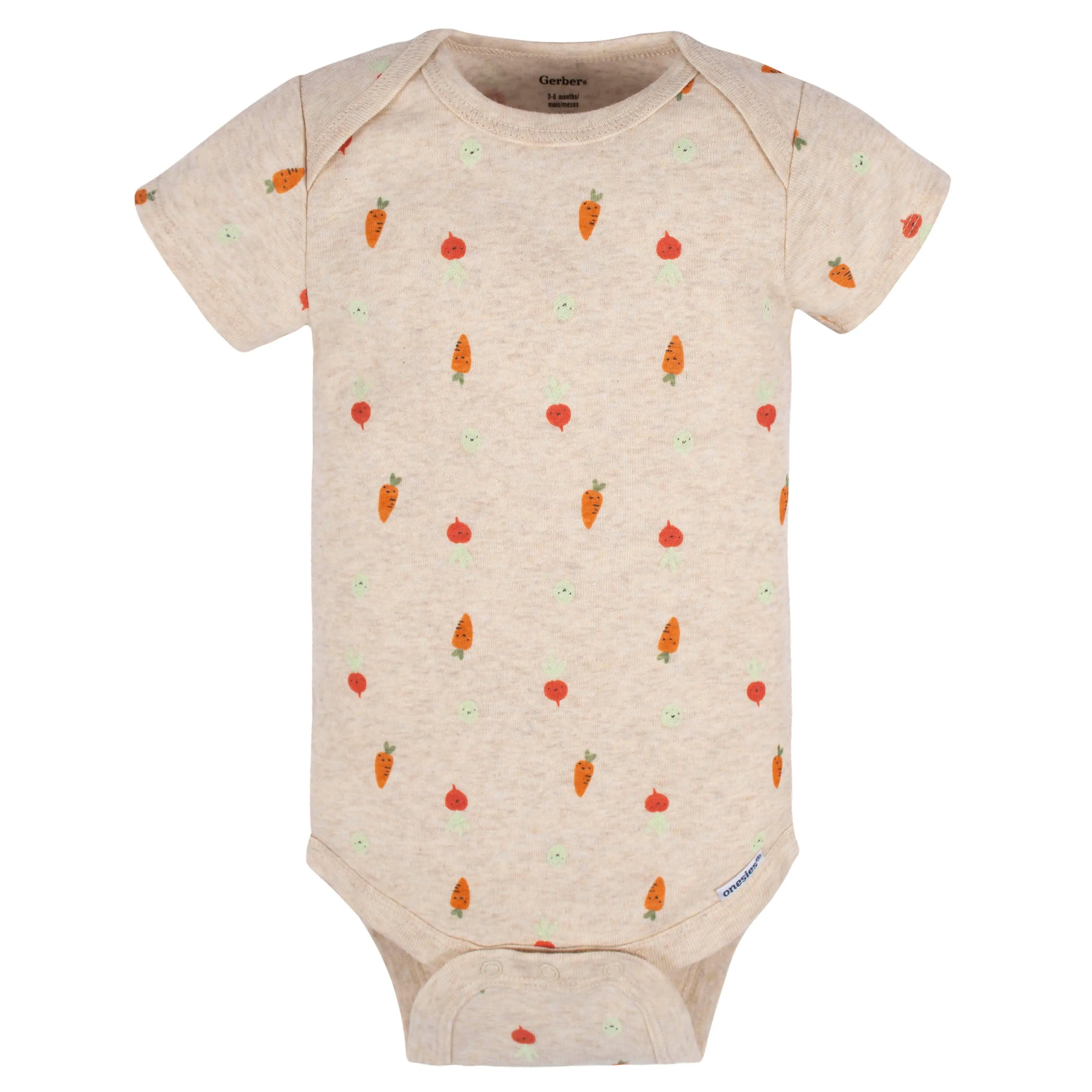 8-Pack Baby Neutral Happy Veggies Onesies Bodysuits