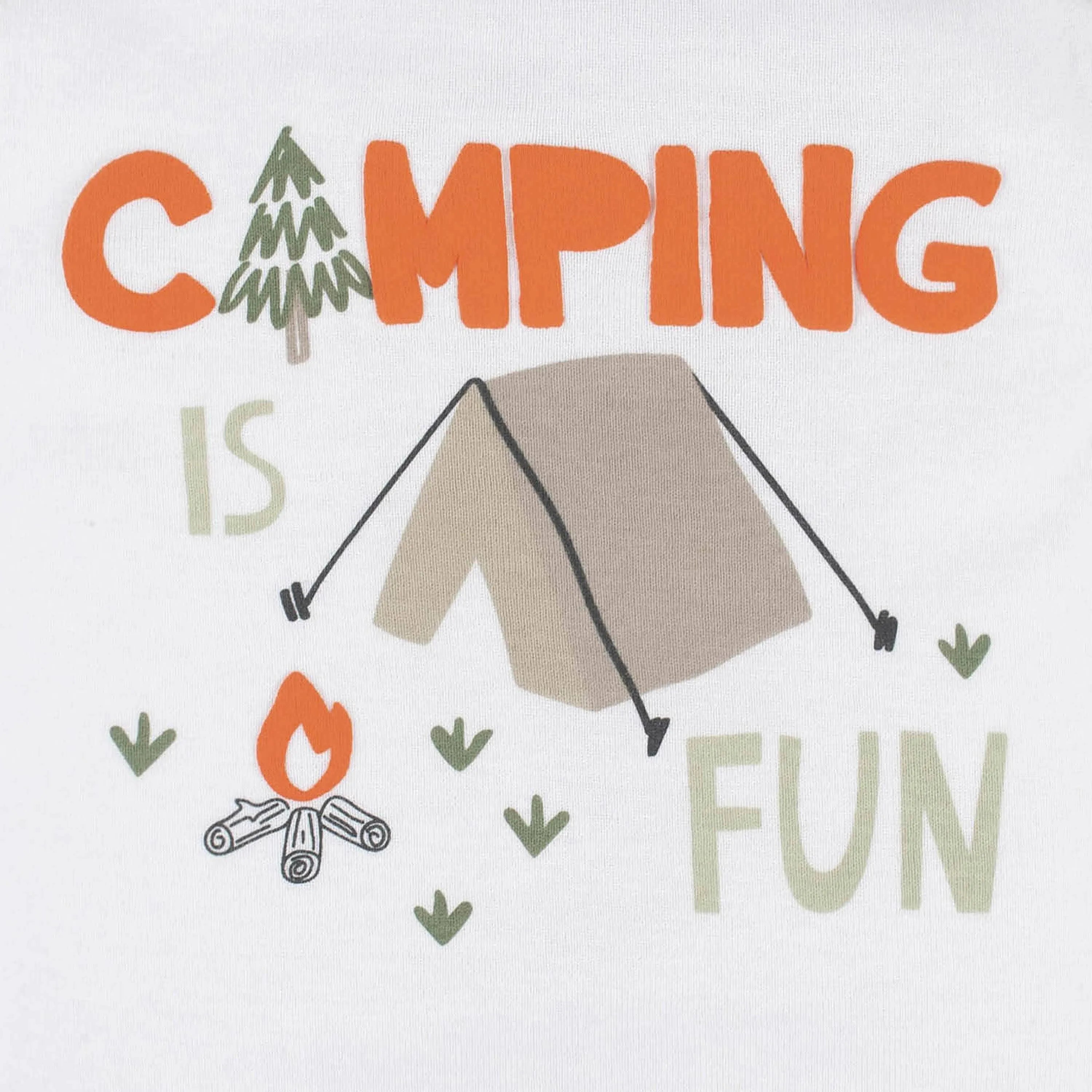 4-Piece Baby Boys Camping Fun Onesies Bodysuit, Tee, Shorts & Pant Set
