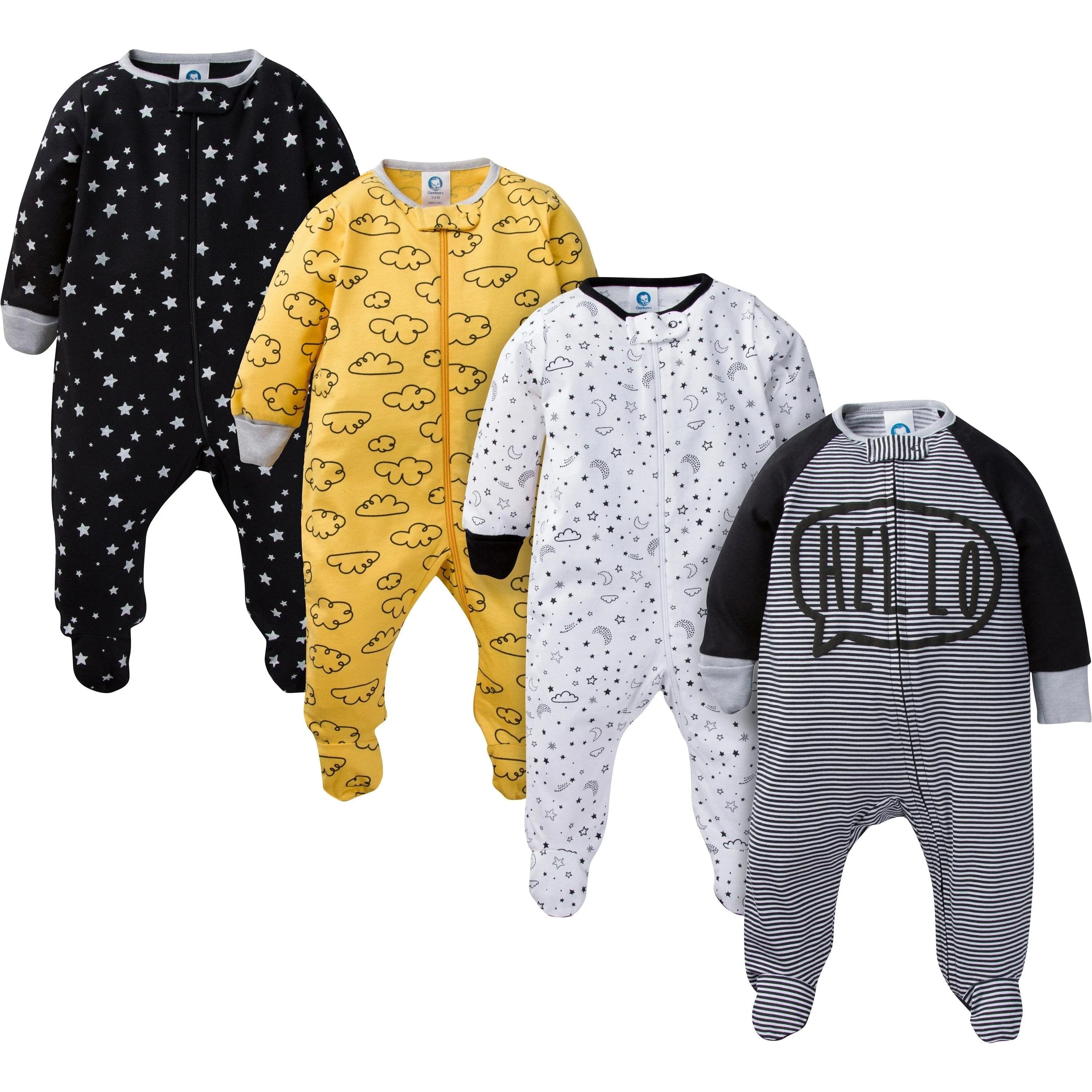 4-Pack Baby Boys Stars Sleep N' Play