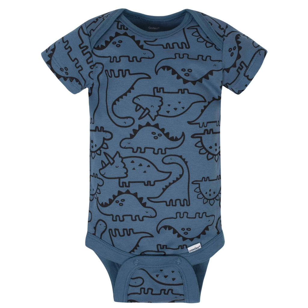 8-Pack Baby Boys Dinosaur Short Sleeve Onesies Bodysuits