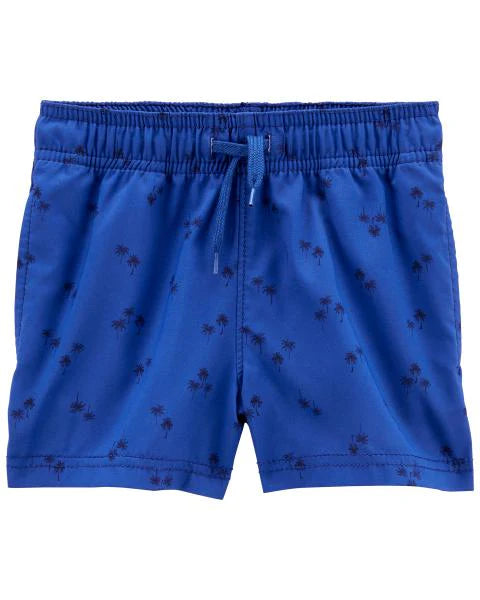 Oshkosh Toddler Jersey Pocket Henley with Palm Print Quick Dry Hybrid Shorts
