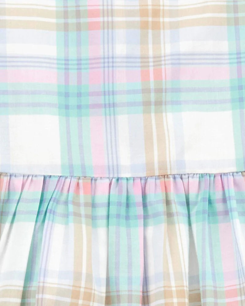 Oshkosh Plaid Flutter Babydoll Dress