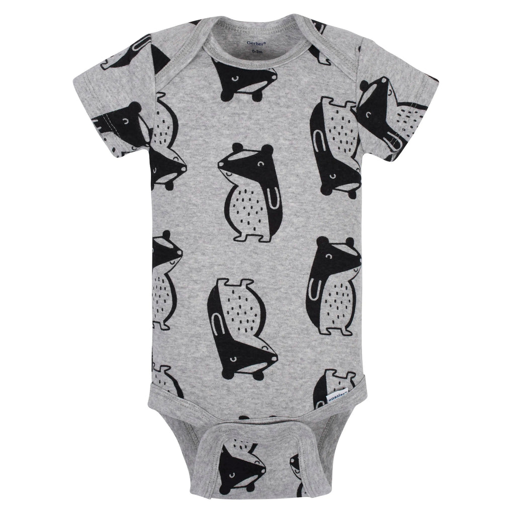 5-Pack Baby Boys Comfy Stretch Badger Short Sleeve Onesies Bodysuits