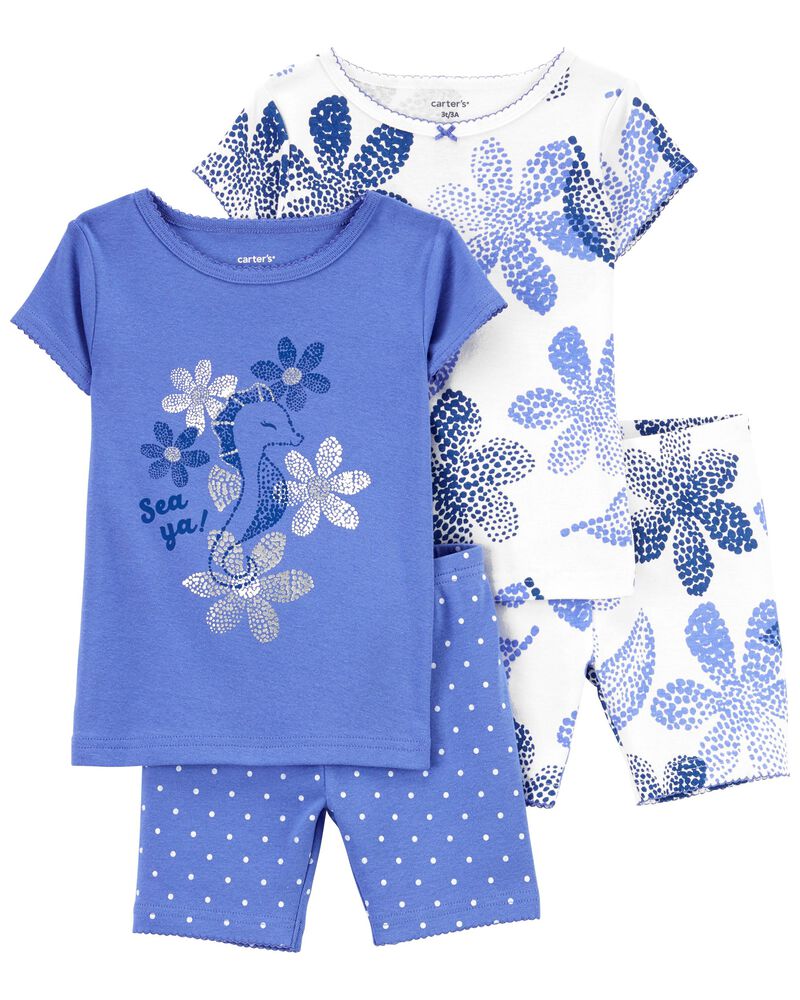 Carter's 4-Piece Floral 100% Snug Fit Cotton PJs