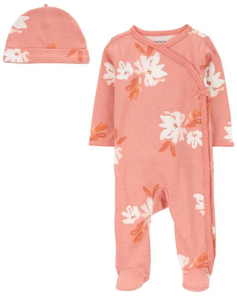 Carter's Baby 2-Piece Floral Sleep & Play And Cap Set