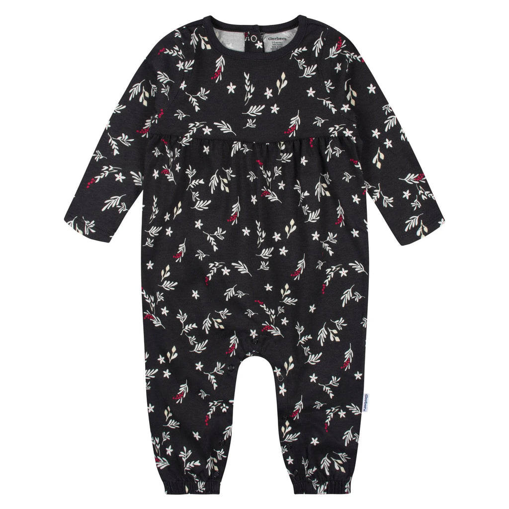 2-Pack Baby Girls Wish & Leaves Rompers