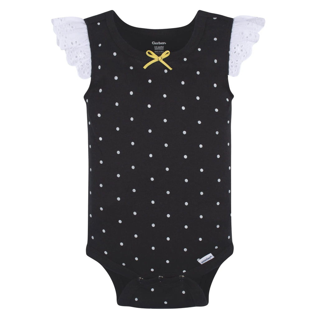 4-Pack Baby Girls Bee Garden Sleeveless Onesies Bodysuits