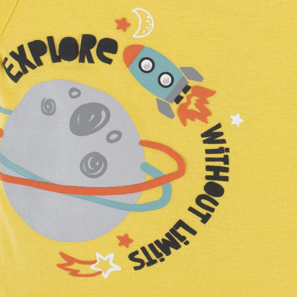 4-Piece Baby Boys Blast Off Onesies Bodysuit, Tee, Shorts & Pant Set