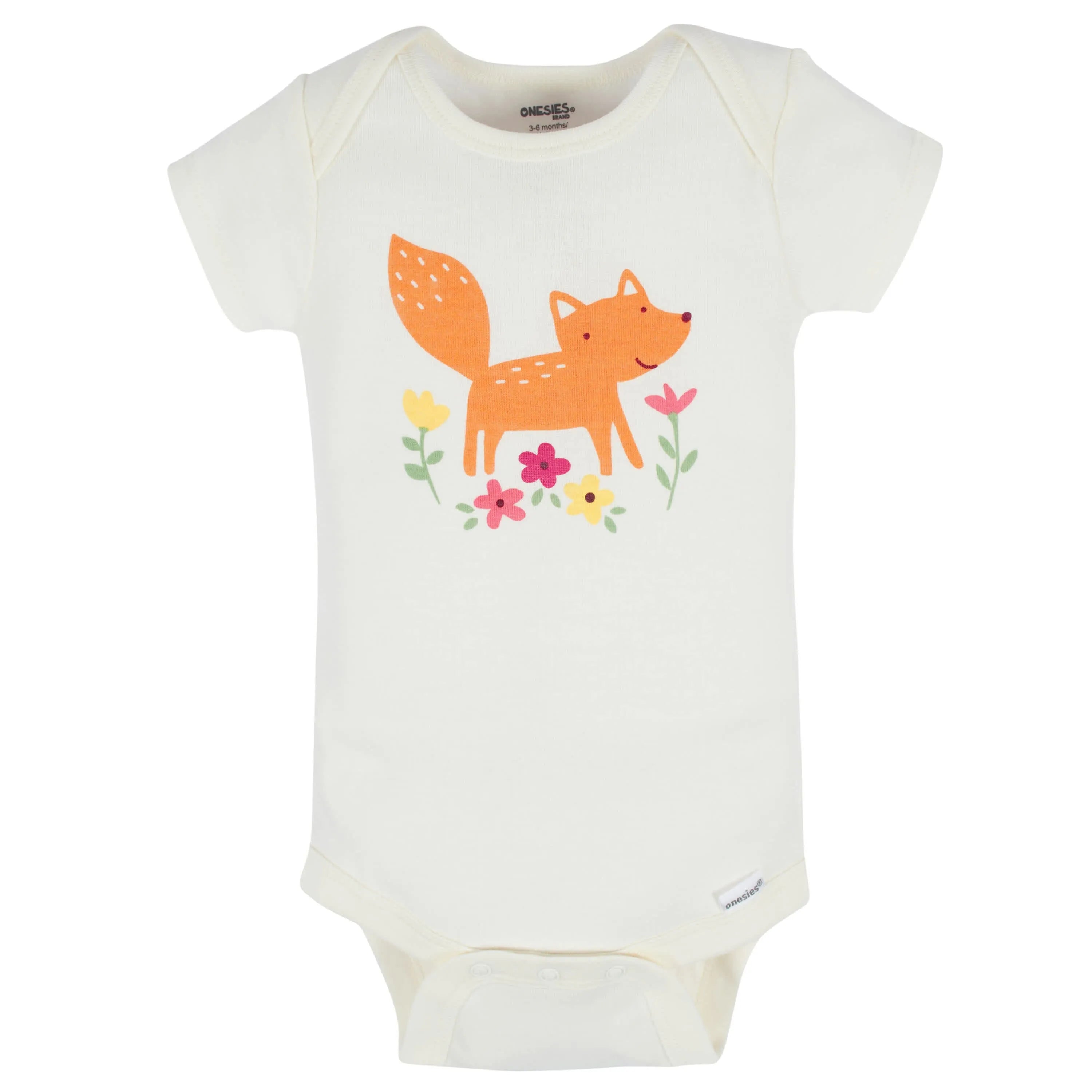 8-Pack Baby Girls Floral Fox Short Sleeve Onesies Bodysuits