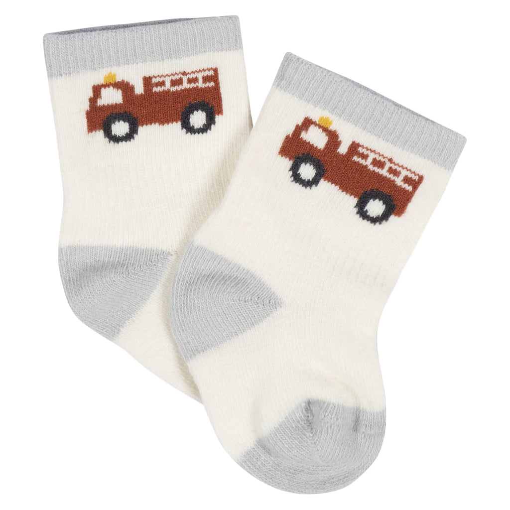8-Pack Baby Boys Transportation Zone Jersey Wiggle Proof Socks