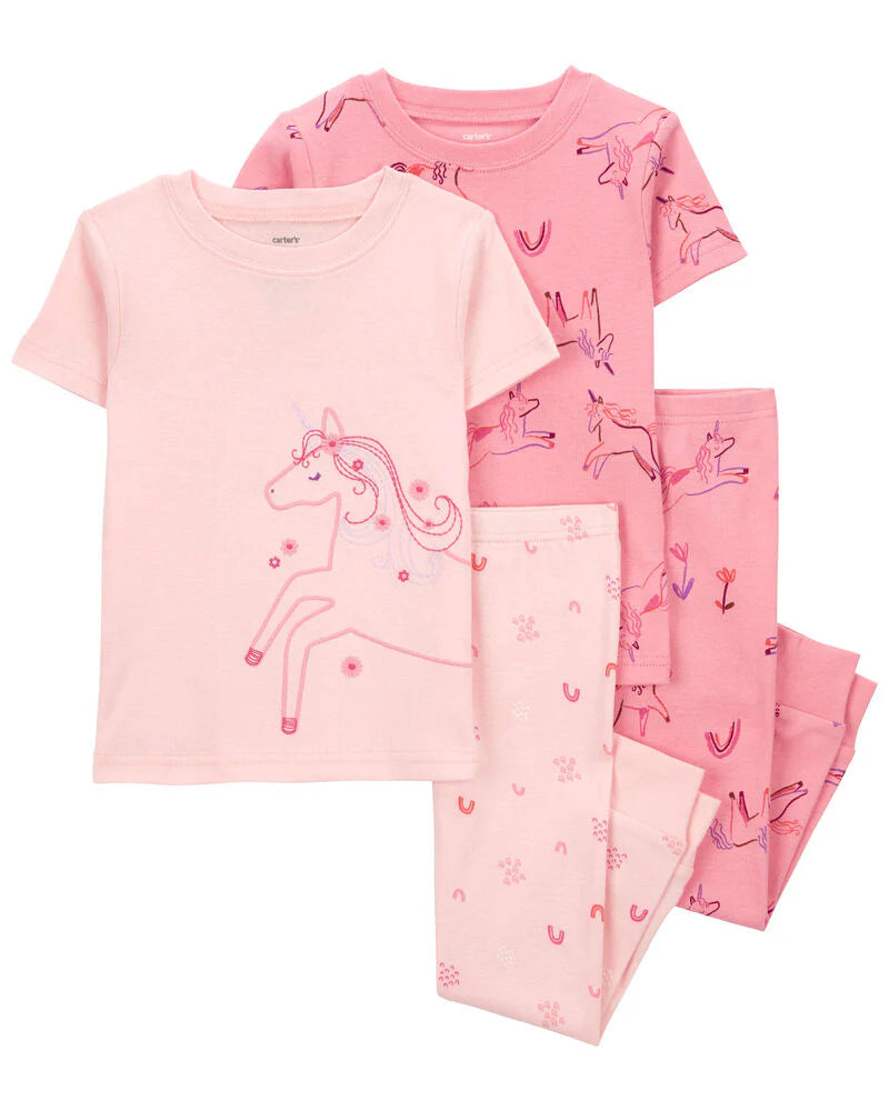 Carter's 4-Piece Unicorn 100% Snug Fit Cotton Pyjamas