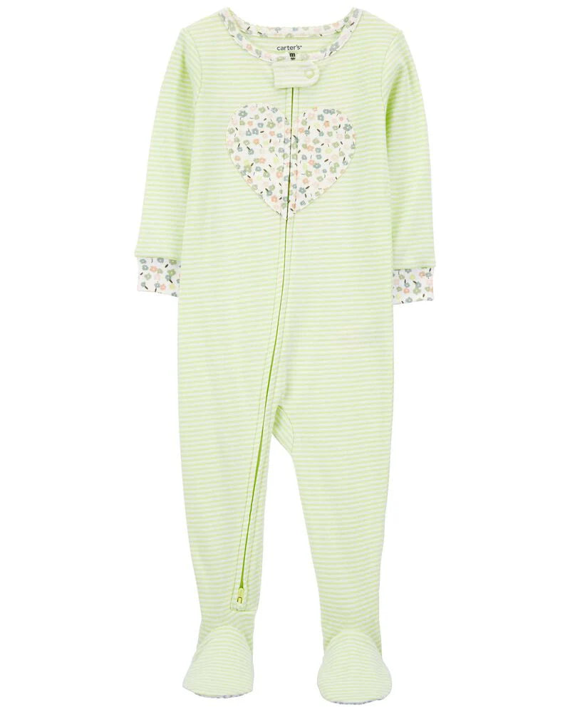Carter's 1-Piece Heart 100% Snug Fit Cotton Footie Pyjamas