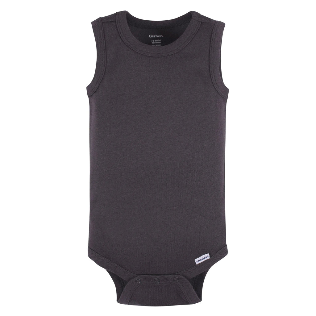 5-Pack Baby Boys Green Stars Sleeveless Onesies Bodysuits