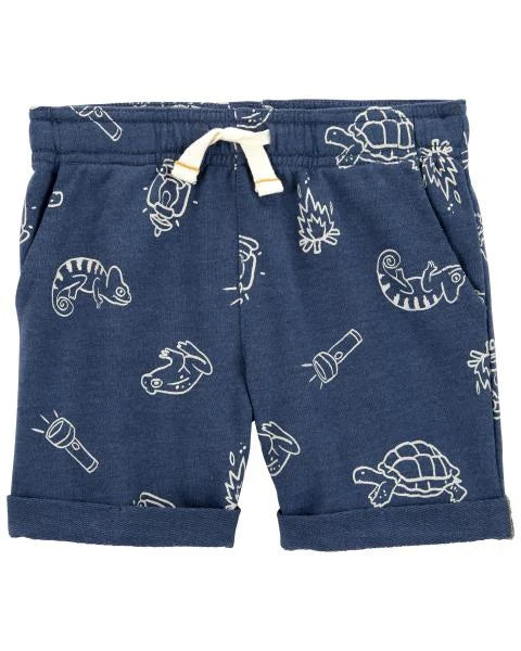 Carter's Toddler Explore Jersey Tee with Turtle Pull-On French Terry Shorts