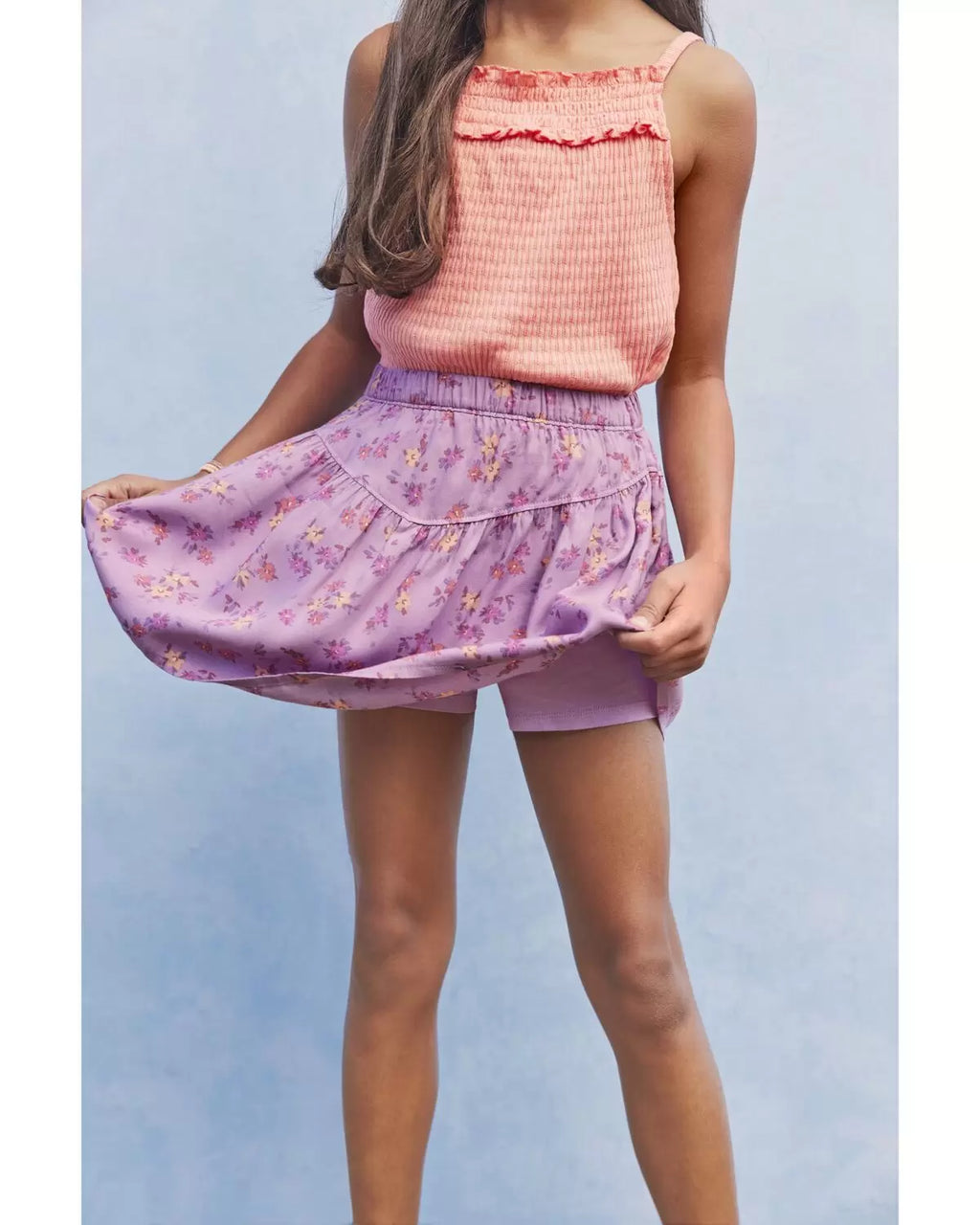 Oshkosh Kid LENZING™ ECOVERO™ Floral Print Smocked Top with Skort