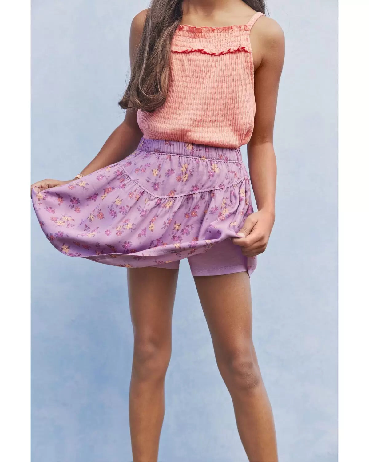 Oshkosh Kid LENZING™ ECOVERO™ Floral Print Smocked Top with Skort