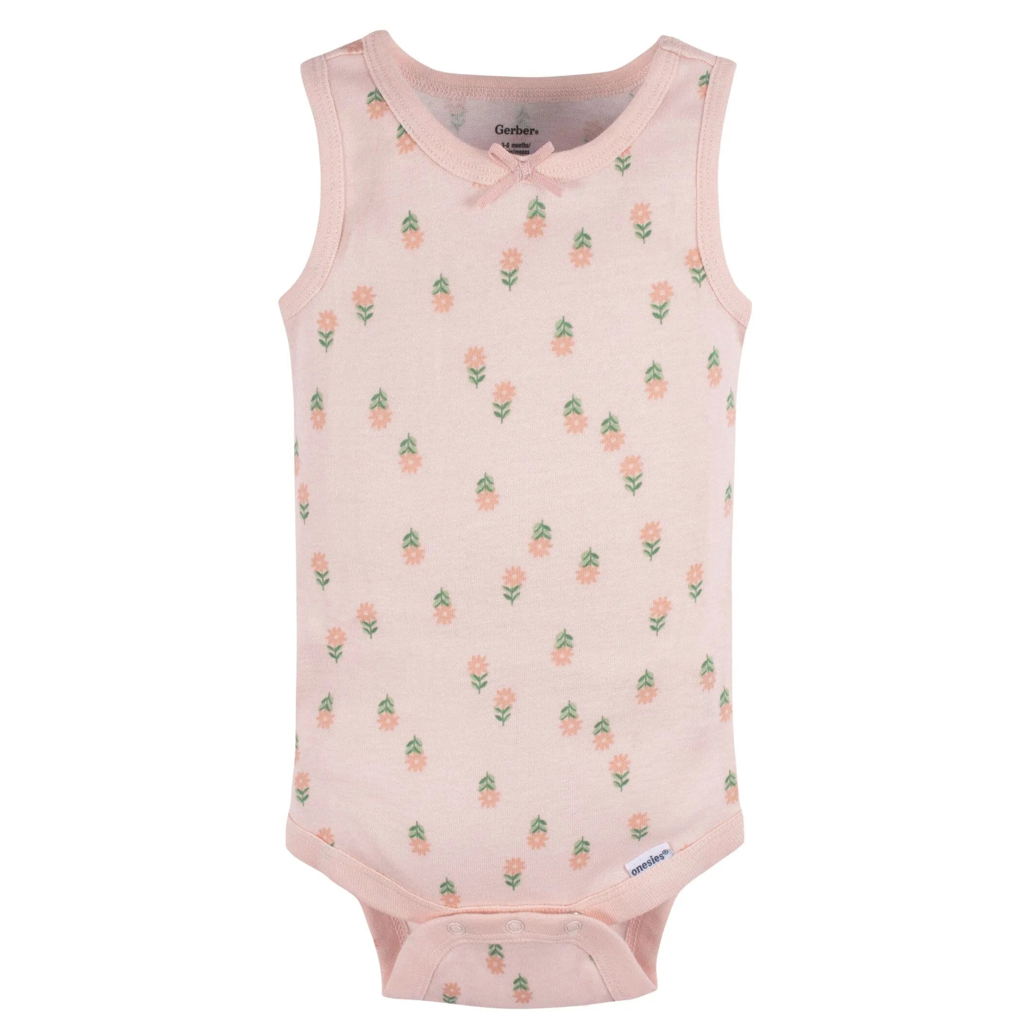 5-Pack Baby Girls Flowers Sleeveless Onesies Bodysuits