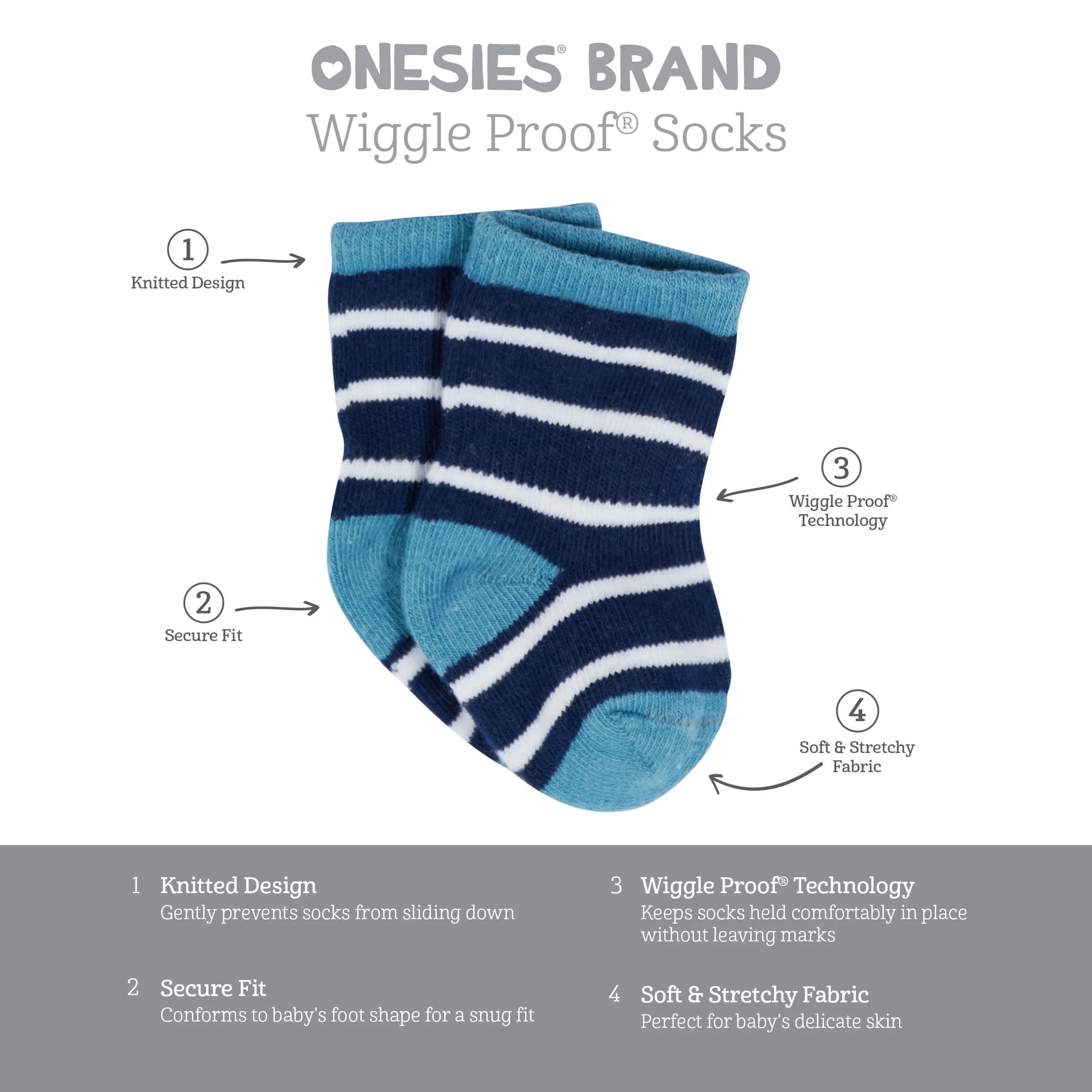 12-Pack Baby & Toddler Boys Construction Zone Jersey Crew Wiggle Proof Socks