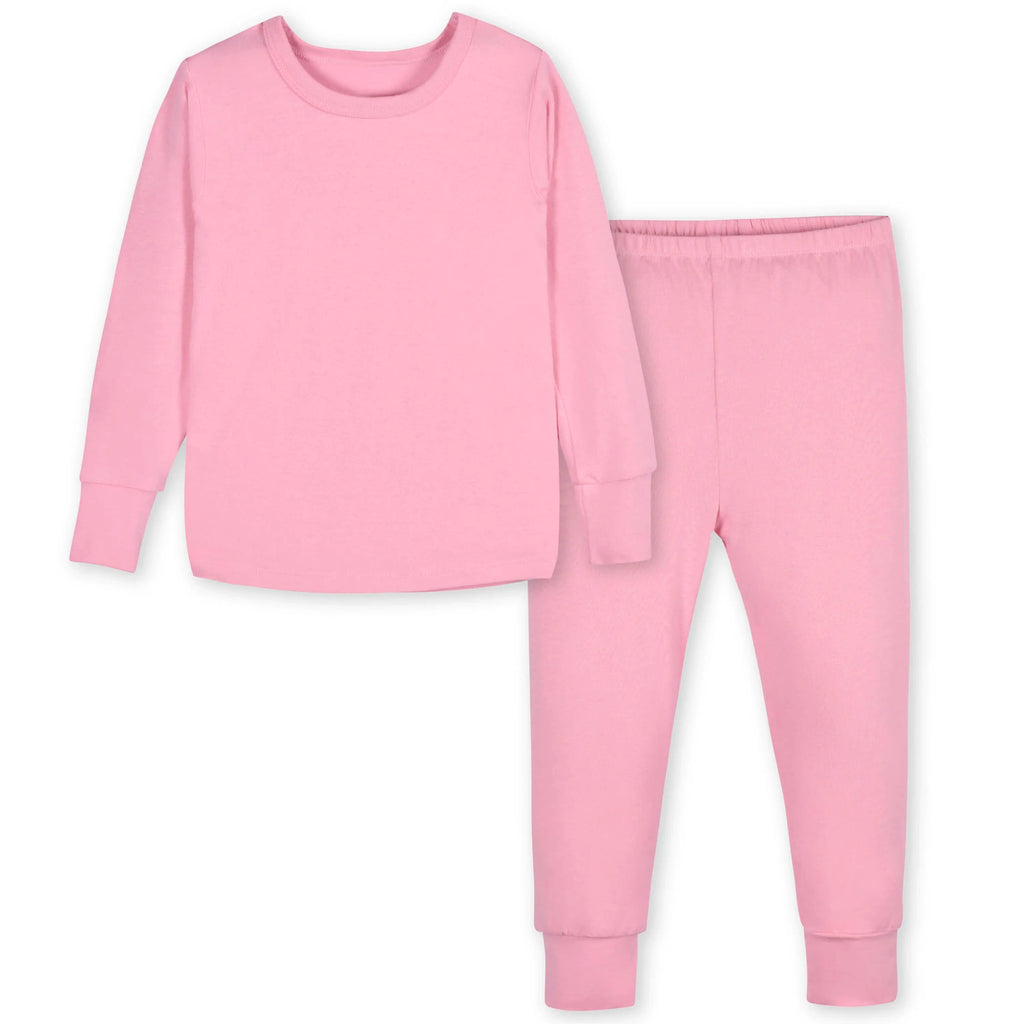 2-Piece Infant & Toddler Pink Lemonade Buttery Soft Viscose Made from Eucalyptus Snug Fit Pajamas