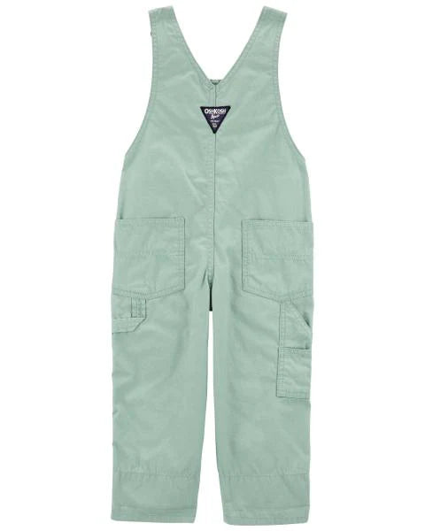 Oshkosh Lightweight Canvas Overalls with Plaid Button-Front Shirt
