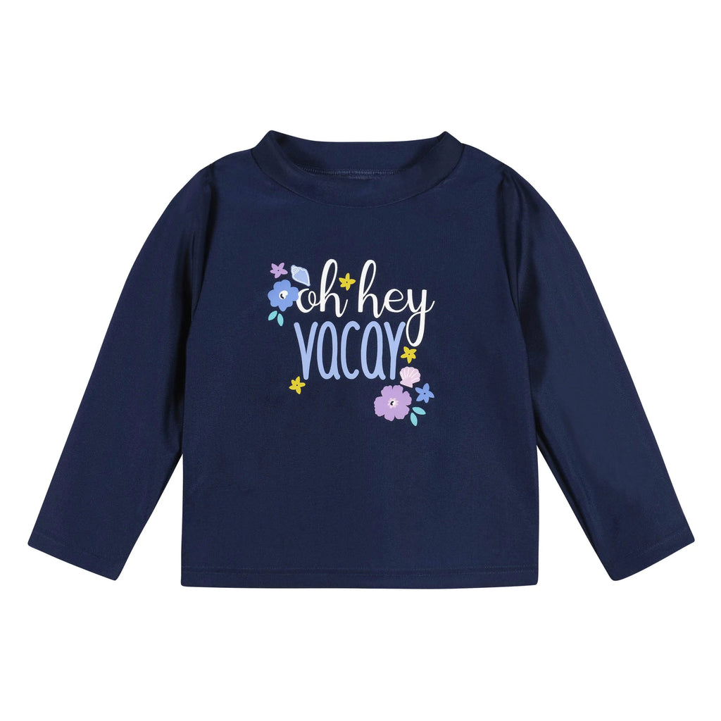 2-Piece Baby & Toddler Girls Vacation Vibes Rash Guard & Swim Bottoms Set