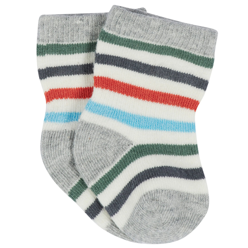 12-Pack Baby & Toddler Boys Unbearably Cute Jersey Crew Wiggle Proof Socks