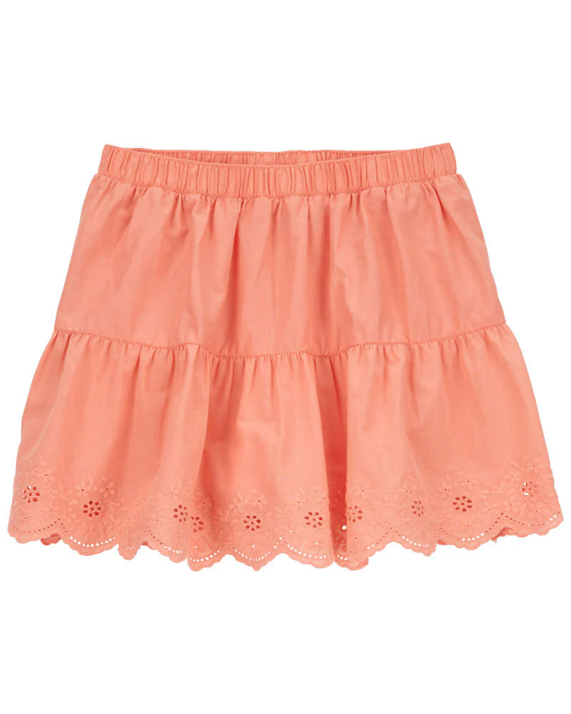 Oshkosh Kid Embroidered Tie-Front Top with Kid LENZING™ ECOVERO™ Eyelet Skirt