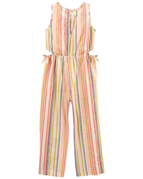 Carter's Kid Striped Crochet Linen Jumpsuit